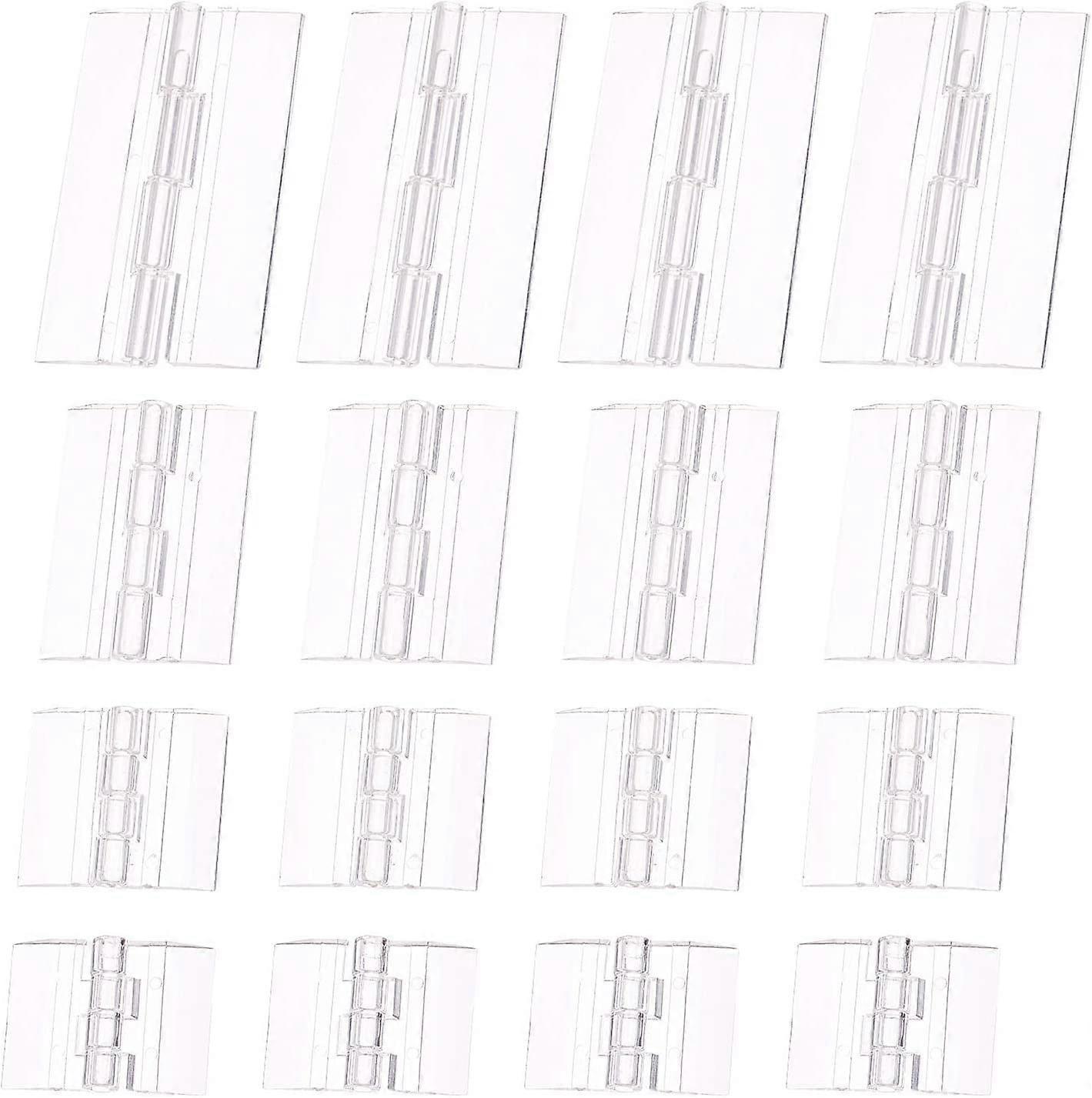 Clear Acrylic Hinge 44 Pcs 4 Sizes Clear Acrylic Plexiglass Lucite Hinge for Wood Box Gift Box Handicraft and Storage Box