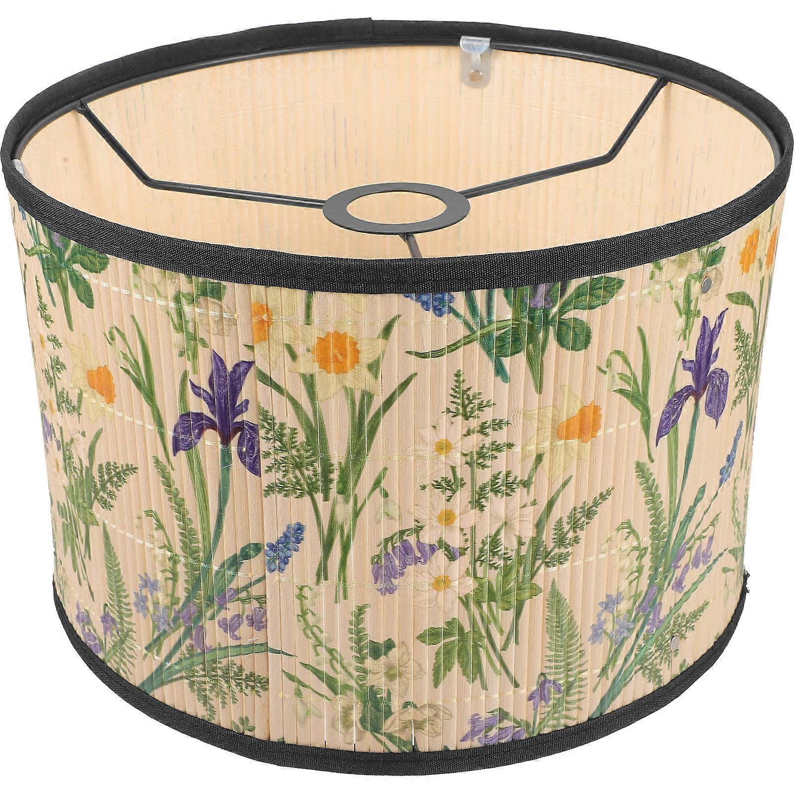Bamboo Lamp Shade Decorative Printed Lamp Cover for Hanging Lamp Pendant Lamp
