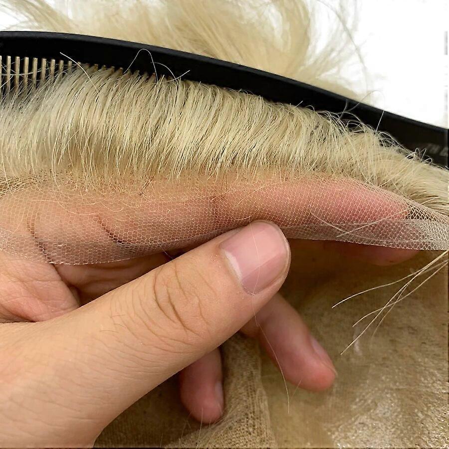 Q6 Andningsbart Lace Base Hårersättningssystem 100% människohår Toupee för män