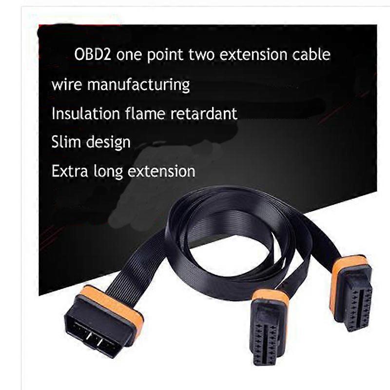 Obd2 One-point-two-turn Wiring Extension Line Car Obd Extension Line 16-pin Core Splitter Straight Into One-turn Three-connector