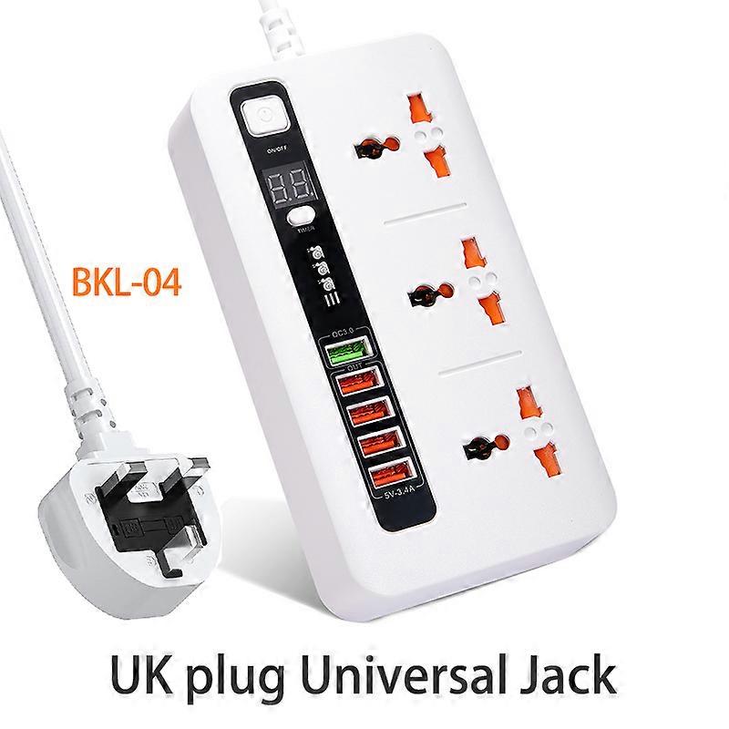 2500W Desktop Timer, 3 Universal AC Outlets, 5 Smart USB Outlets, with Switch, 2M Extension Cord