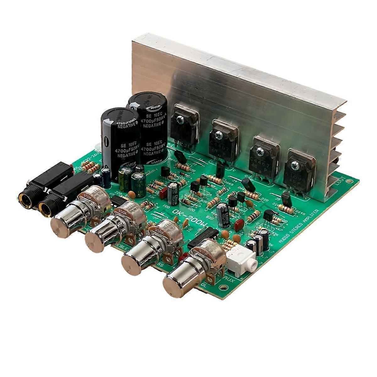 New OK200W 2Channel 4-8Ohm Amplifiers Module Board Double Group AC18-26V 2 Channel Power Amplifiers Board Finished A