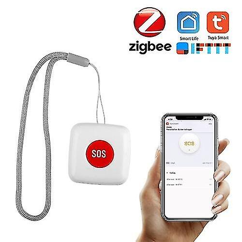 Tuya Zigbee Wireless Remote Call Button Sos/emergency Button Caregiver Pager For Bed/chair/floor Mat