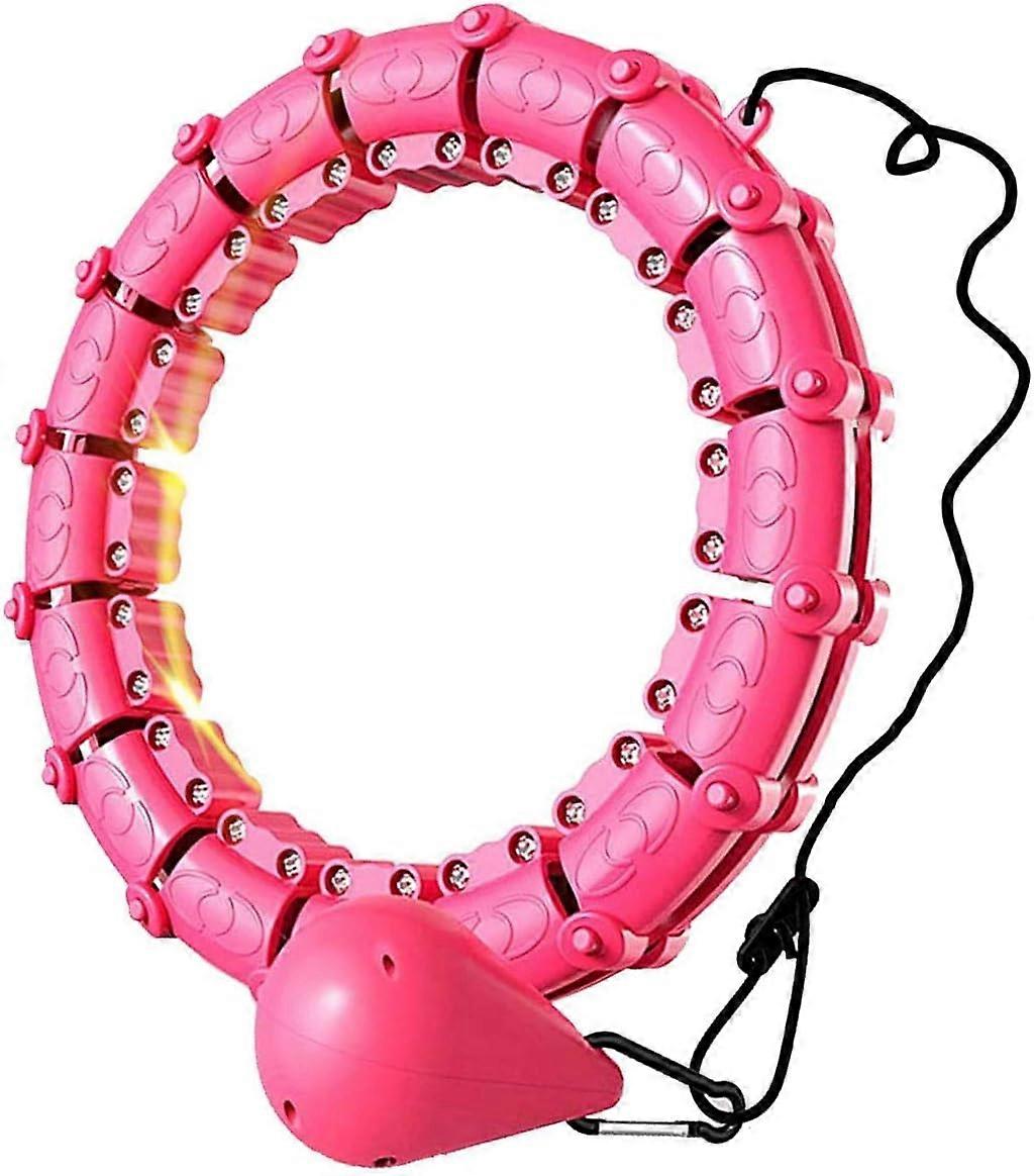 Weighted Smart Hula Ring Hoops, Weighted Hula Hoop With Auto-Spinning With slide switch, Detachable Knots Size Adjustable Smart