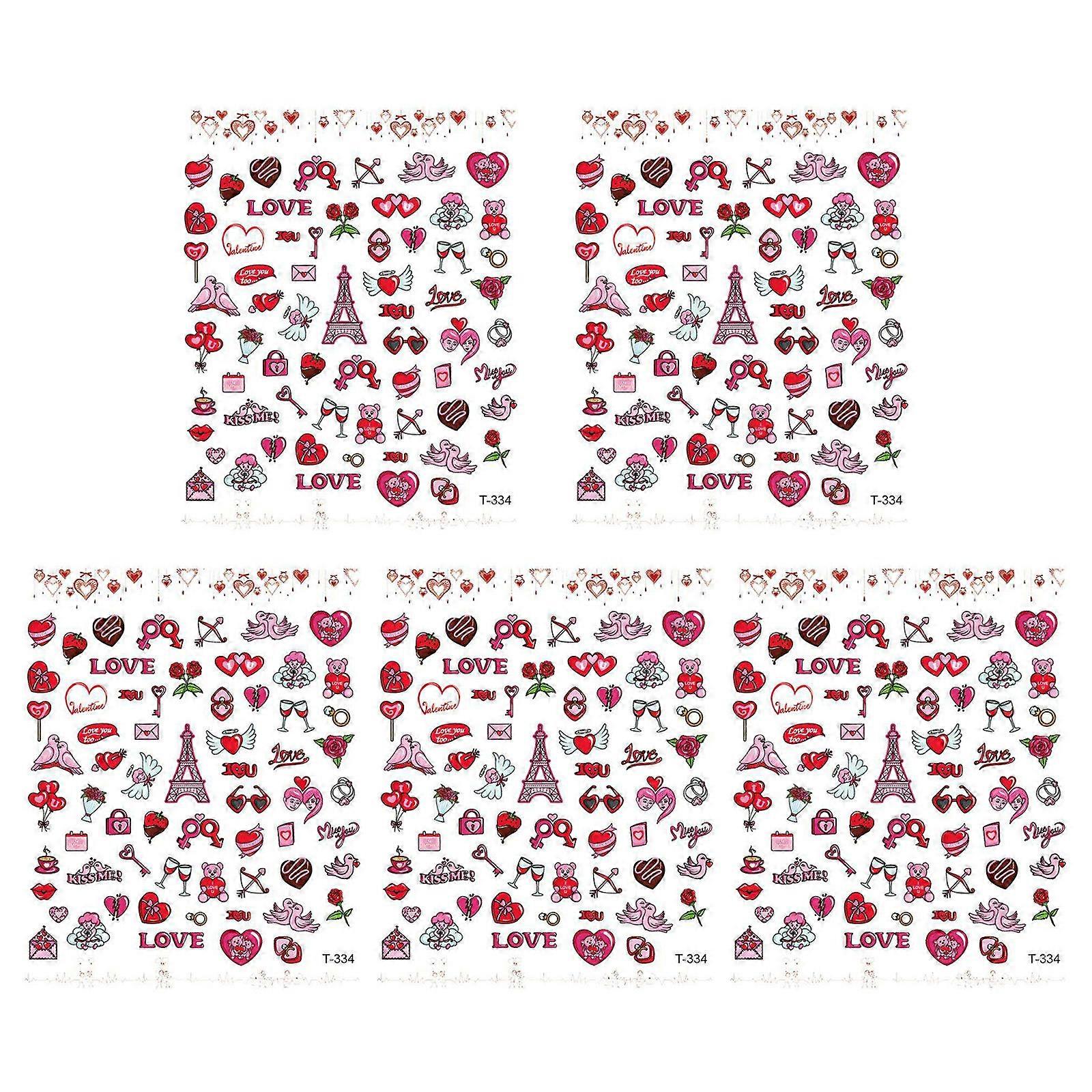 New Rose Valentine's Day Theme Graffiti Nail Sticker