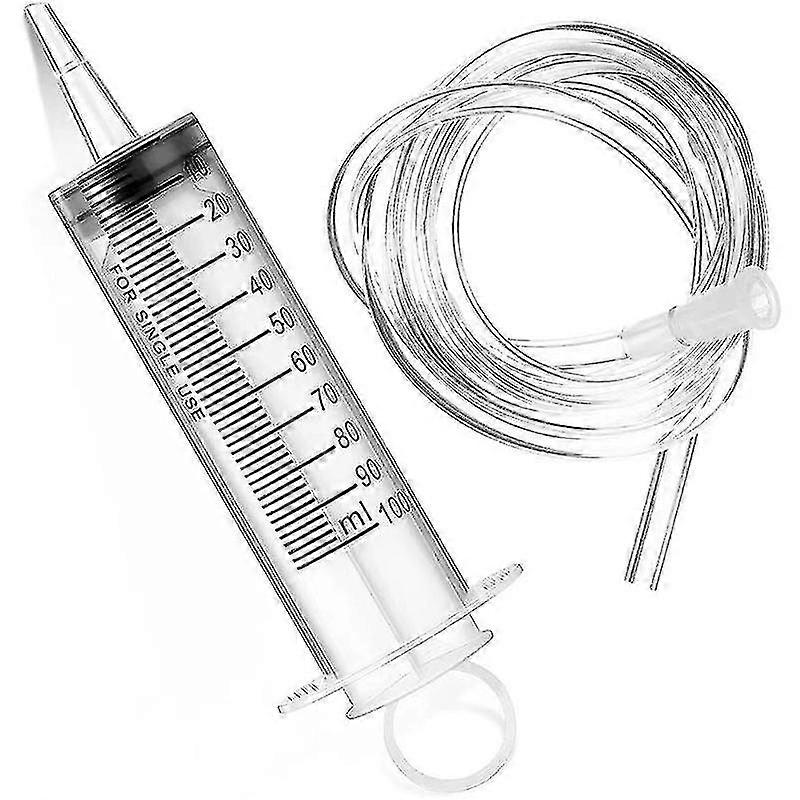 Plastic Syringe with Flexible Hose Large Plastic Measuring Syringe for Scientific Laboratories, Glue Applicator, Experiments