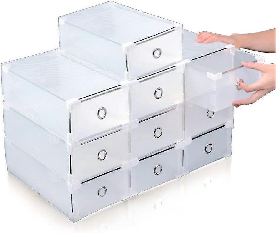 Nirvana 10X shoe box shoe storage stacking box shoe rack with lid transparent plastic