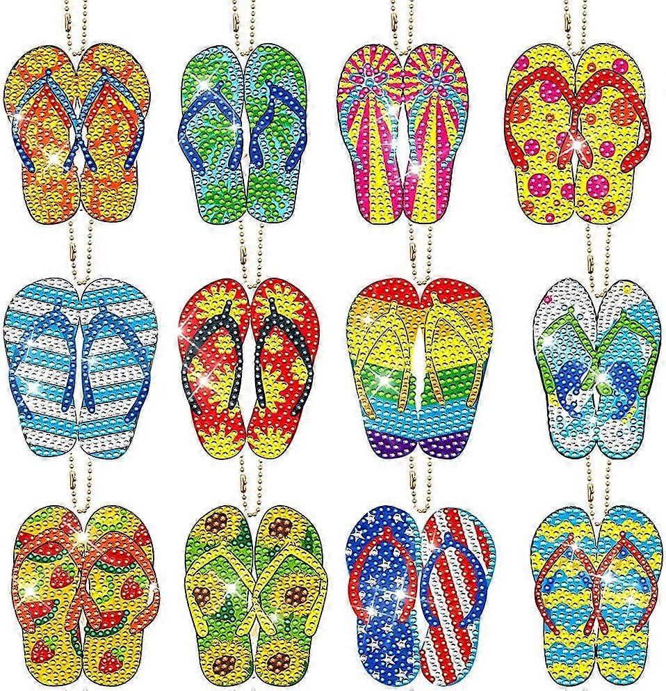 12 osaa kaksipuolinen 5D-timanttimaalaussarja, timanttiavaimenperä, DIY-kukkien maalaussarjattyyli 1