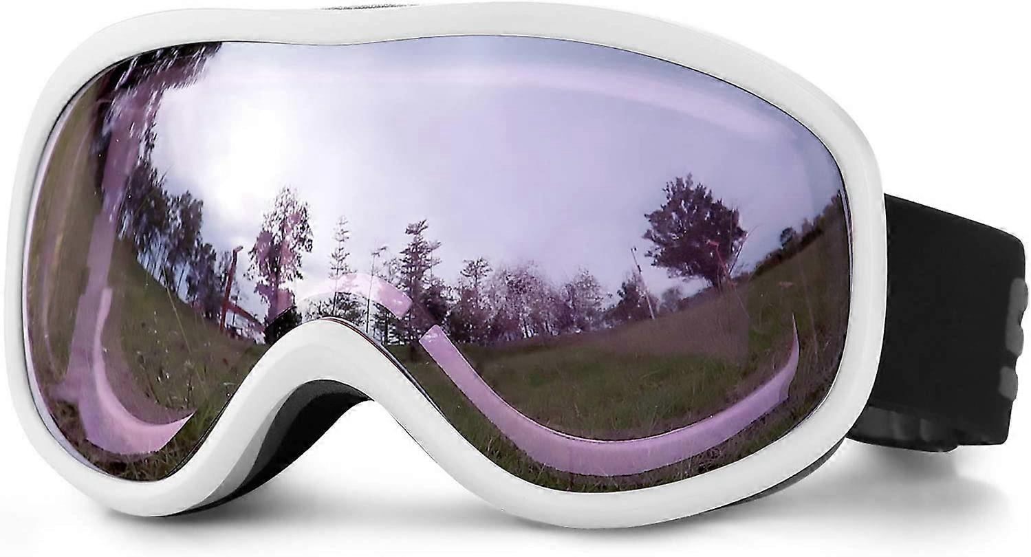 Men's ski climbing equipment double -layer gogglesWhite purple 