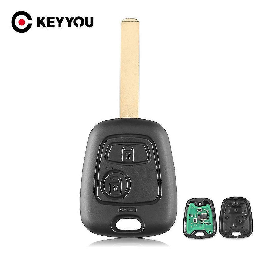 2 Buttons 433mhz Remote Car Key Keyless For Peugeot 307 Citroen C1 C3 Car Key Va2 Blade With Pcf7961 Chip