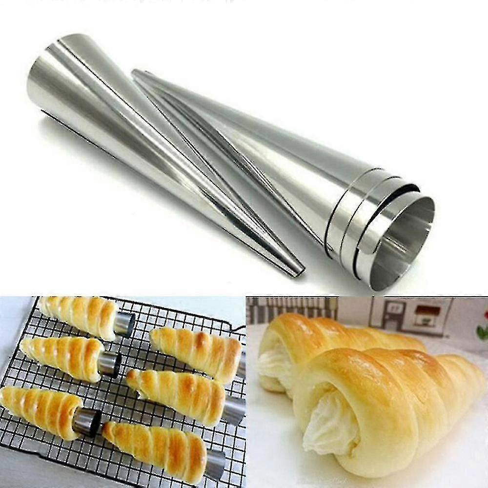 12pcs Pastry Cream Horn Cone Shaped Bread Cake Mould Baking Tool Set (ruipei)