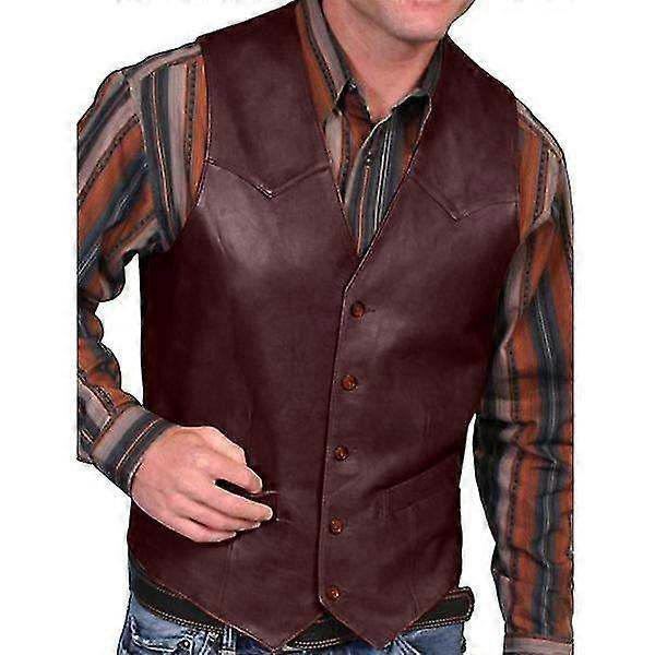 Herren Herbst Mode Cowboy Kunstleder Weste-Yvan