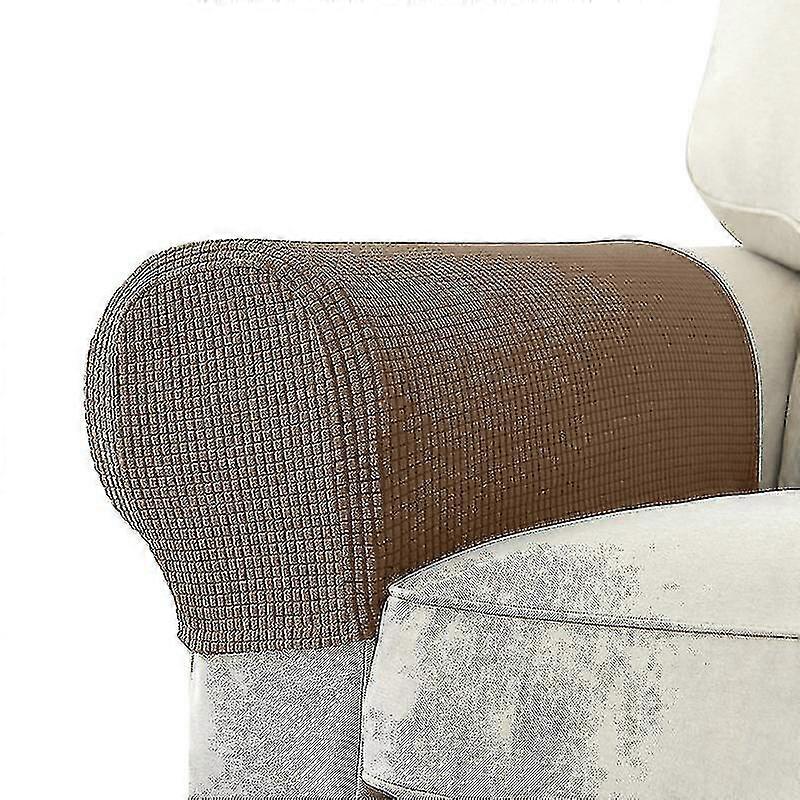 2 Pcs Stretch Armrest Covers Spandex Jacquard Arm Covers Soft And Elastic Protector For Chairs Couch Sofa Armchair Slipcovers Recliner Sofa