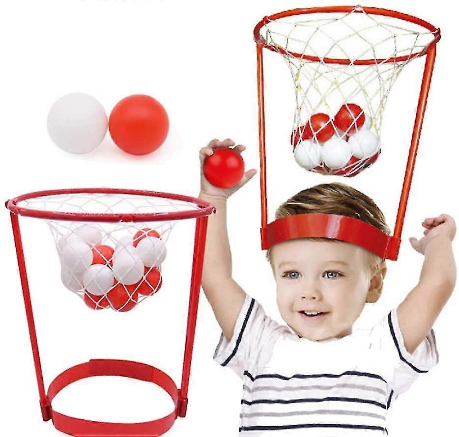 Headband Hoop Game, Adjustable Basket Net Headband With 20 Balls, Fun Gift Idea