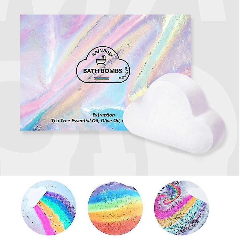 Rainbow Bath Bombs Float On Waterrelease Vivid Rainbow Color Moisturize Dry Skin Good For Bubble Spa Bath
