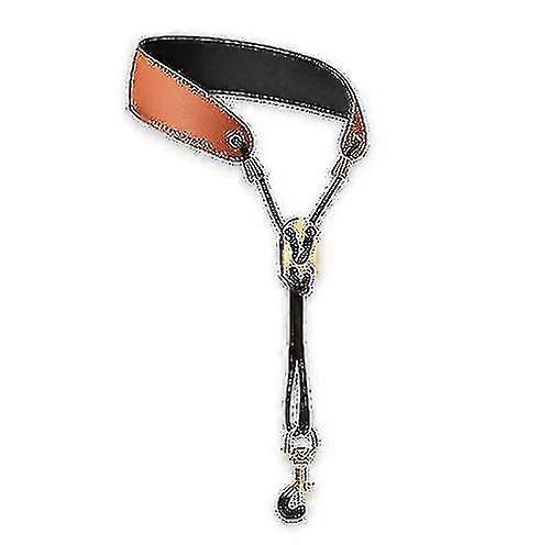 Saxophone Neck Strap, Leather Neck Band With Metal Hook For Alto/ Tenor/ Baritone/ Soprano Sax Tw
