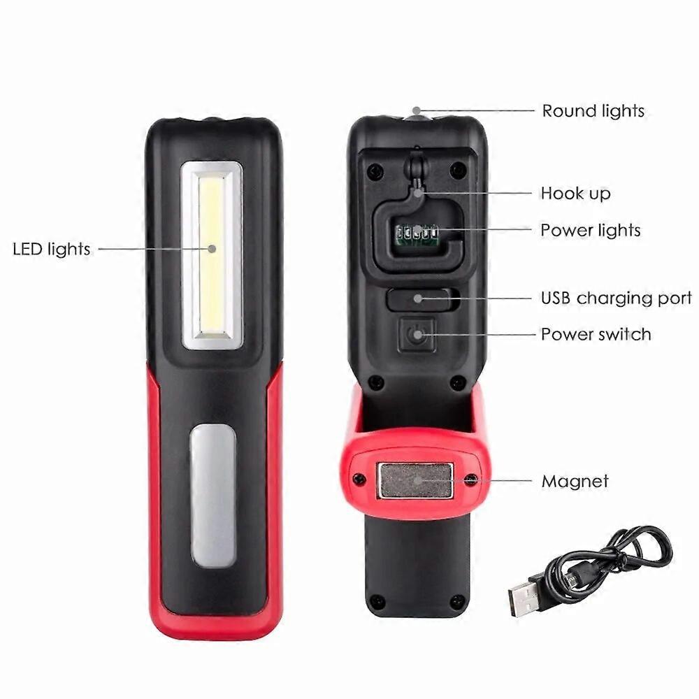COB LED+XPE LED Flashlight Torch Outdoor Handy Lamp Portable Rechargeable Work Camping Light Energy Saving Lamp With Magnet Hook