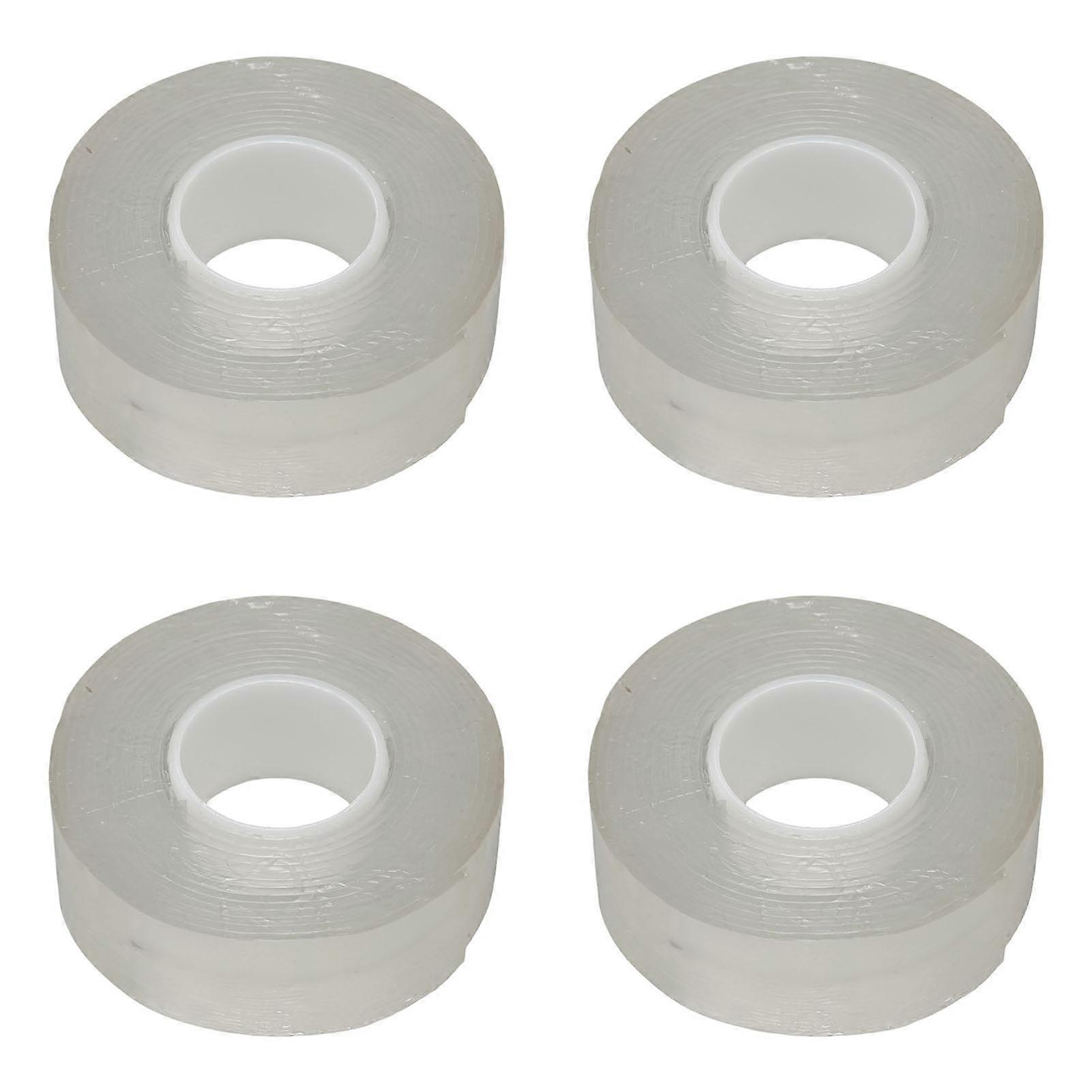 4 Rolls Double Sided Mounting Tape 9.8ft Long Each Cuttable Strong Ductility Reusable Transparent Two Sided Tape for Posters