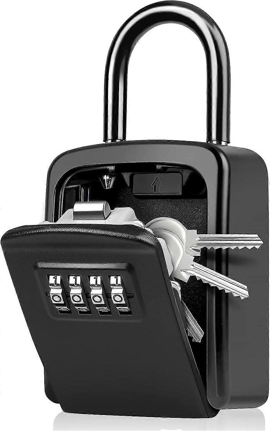 Secure Key Box, Key Box With Code [weatherproof] [with Removable Handle] Mini Portable Secure Key Box With Resettable Code For Outdoor And Indoor Use