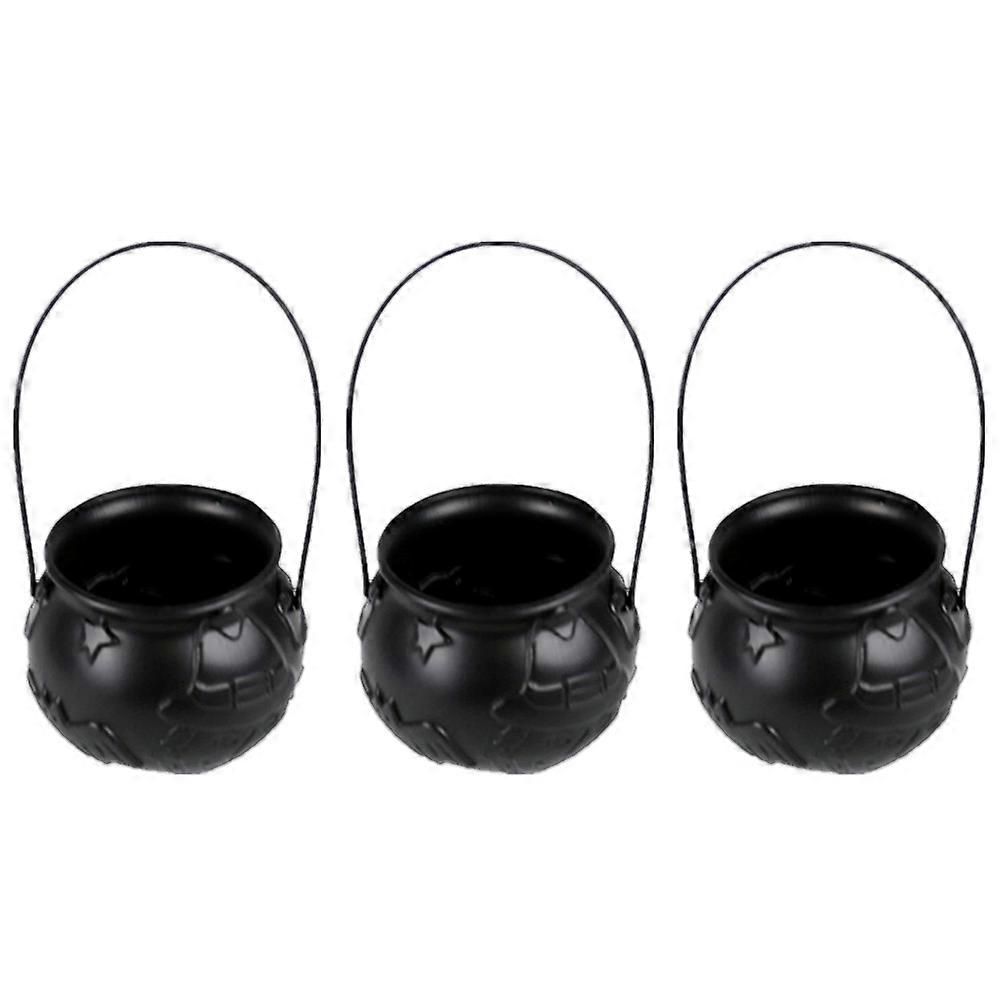 3Pcs Portable Candy Jar Stereo Storage Jar Halloween Candy Container Black