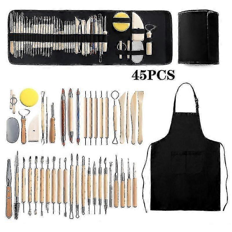 45pcs Polymer Tools Modeling Sculpting Tools For Pottery Sculpture Dotting Tools