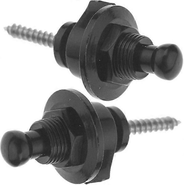 Gitarr Rem Lås Skidproof Straplock Pegs Bas - 2st Svart