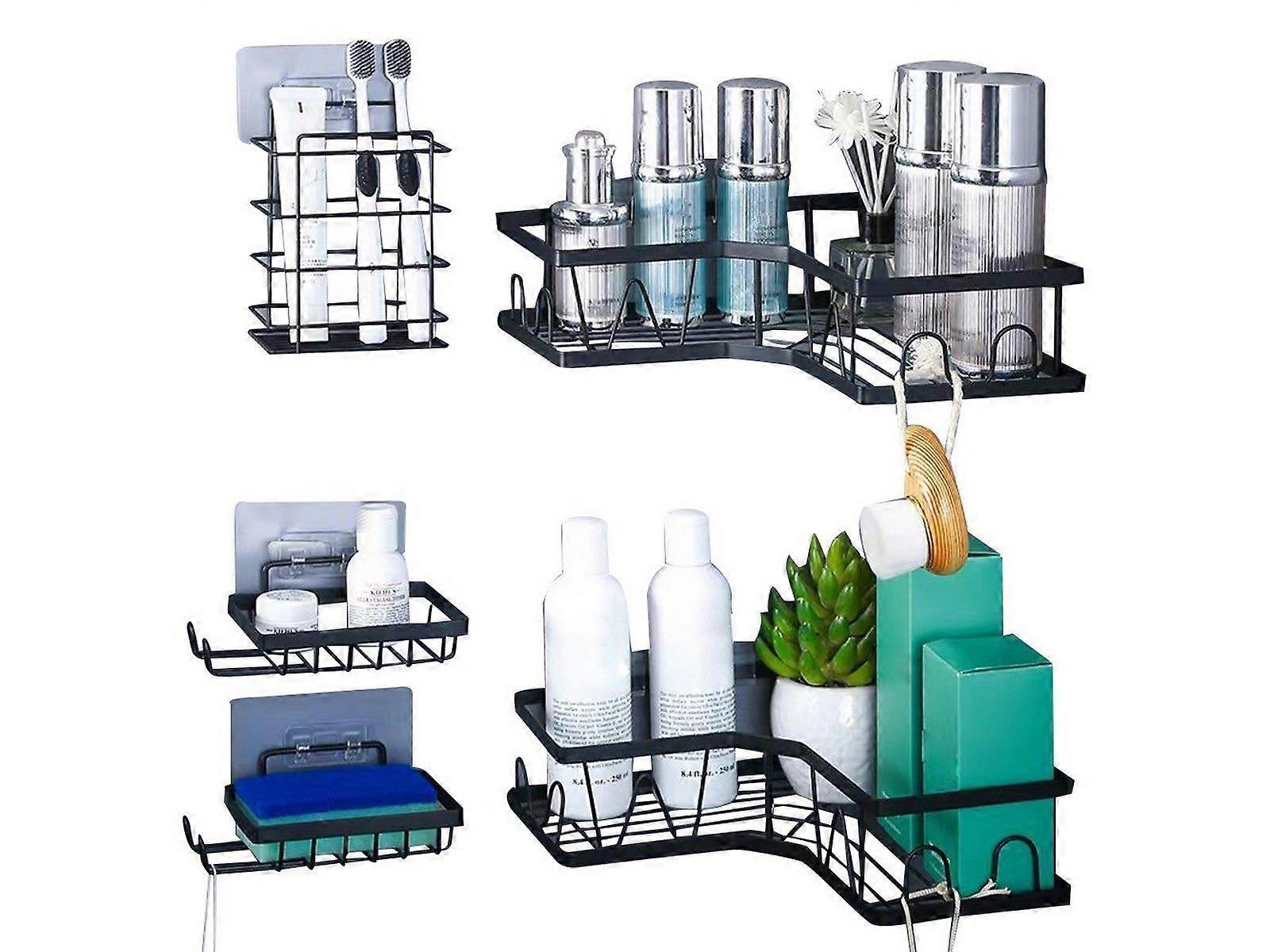 5Pcs Corner Storage Shelf Set Shower Caddy Organizer Bathroom Storage Rack