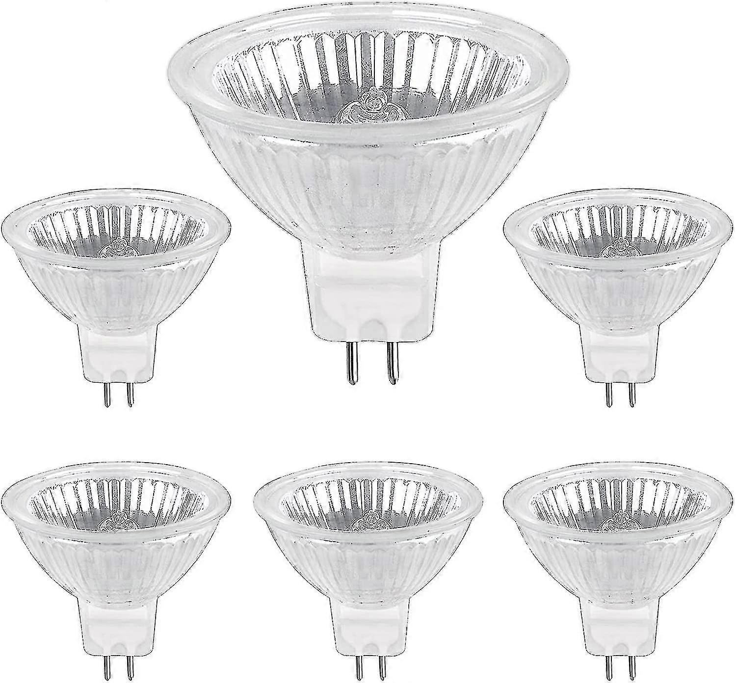 ハロゲン電球 Gu5.3 50W 12V、800lm 温白色 2700k 調光可能、ハロゲンスポットライト電球 Mr16、6個パック
