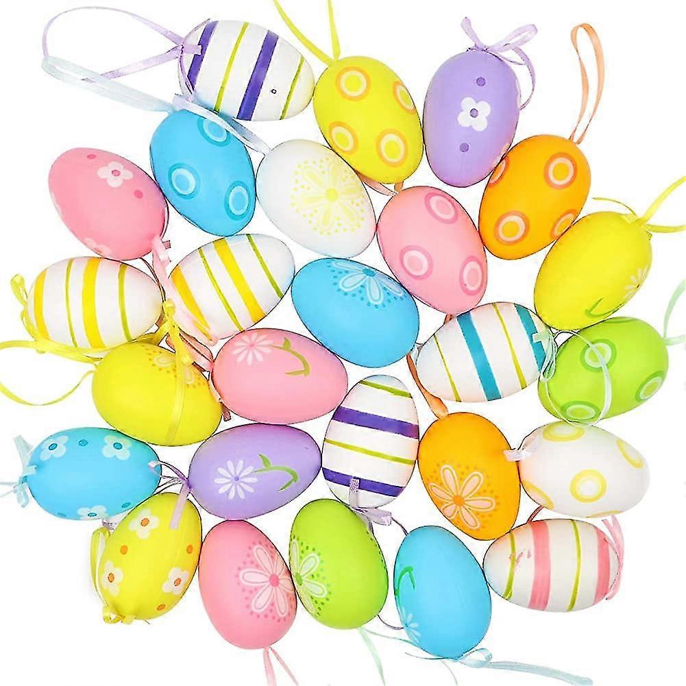 26pieces Easter Hanging Eggs Colorful Plastic Easter Eggs Easter Hanging Acsergery Gift
