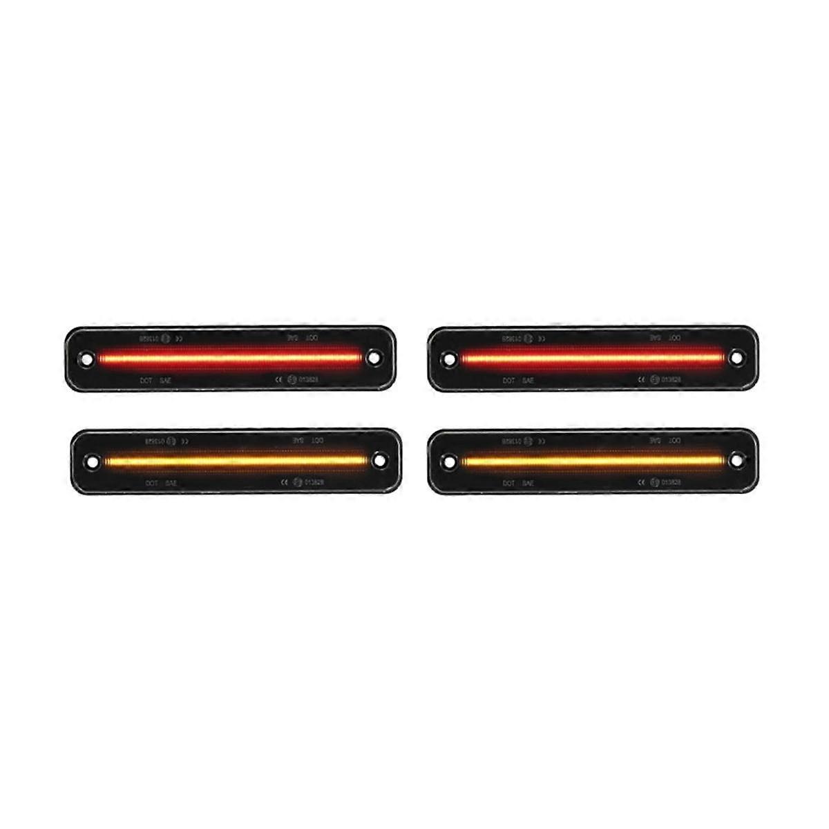 4PCS Smoked Shell Car Front Rear LED Side Marker Light for H2 2003-2009 Single Row Light