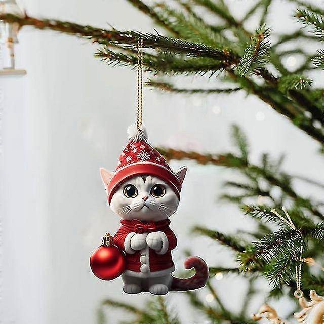 الكرتون لطيف القط 2023 زينة عيد الميلاد شنقا الديكور هدية عيد الميلاد شنقا شجرة شخصية قلادة حزب اللوازم