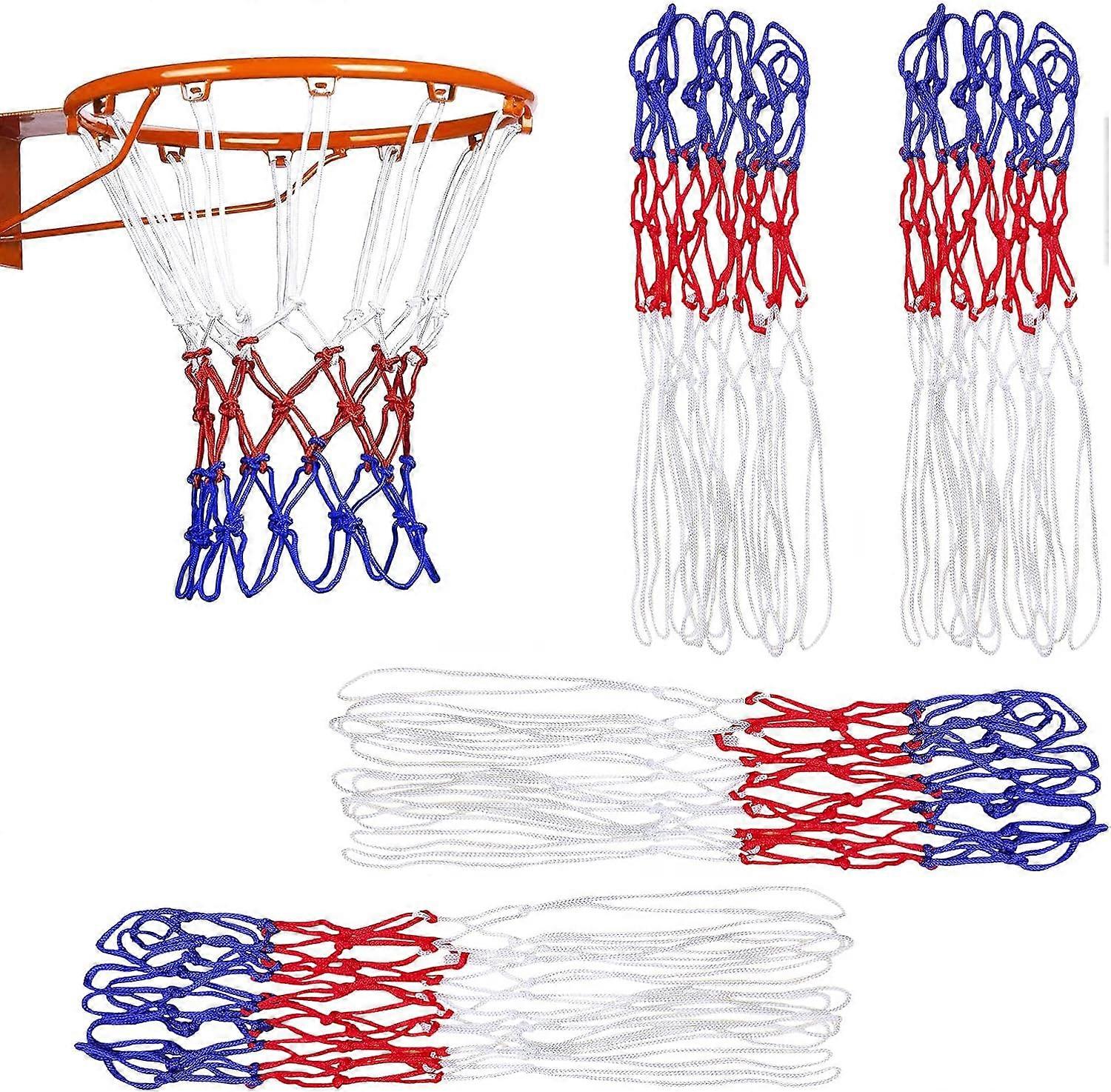 2 Pack Heavy Duty Basketball Nets, Basketball Net Replacement Kit, Tricolor Basketball Nets