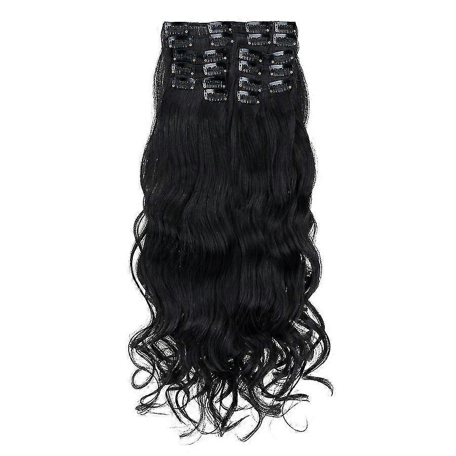 12pcs 22 Clips In Hair Extensions 22inch Long Wavy Curly Hairstyle Synthetic Hair For Woman