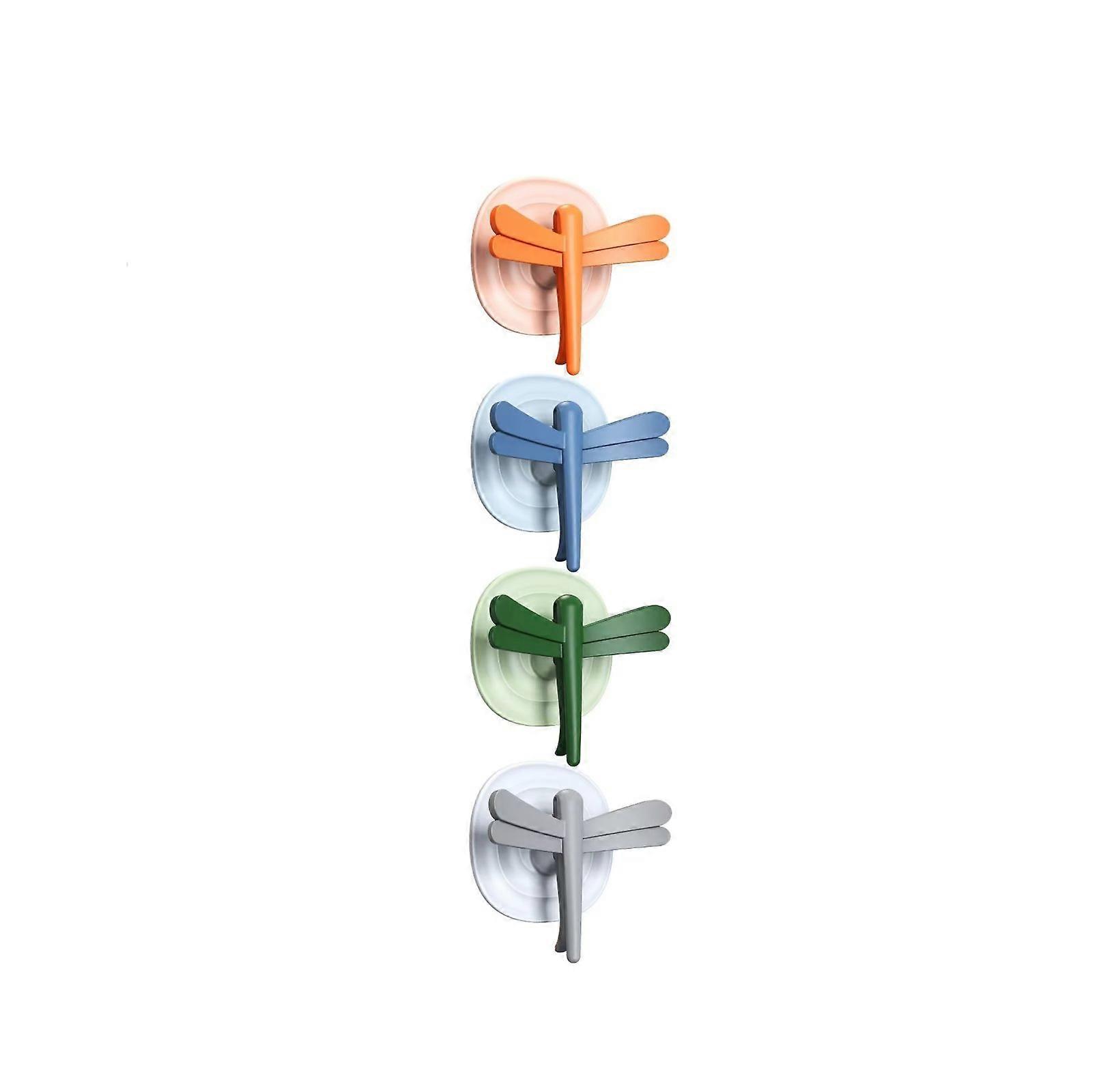 Adhesive Wall Hooks, Removable Multifunction Dragonfly Hooks, Plastic Wall Hooks (1set (4pcs))