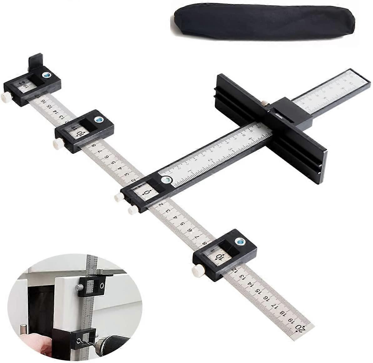 Punch Locator Adjustable Drill Guide Sleeve Cabinet Hardware Jig Templat Measuring Tool