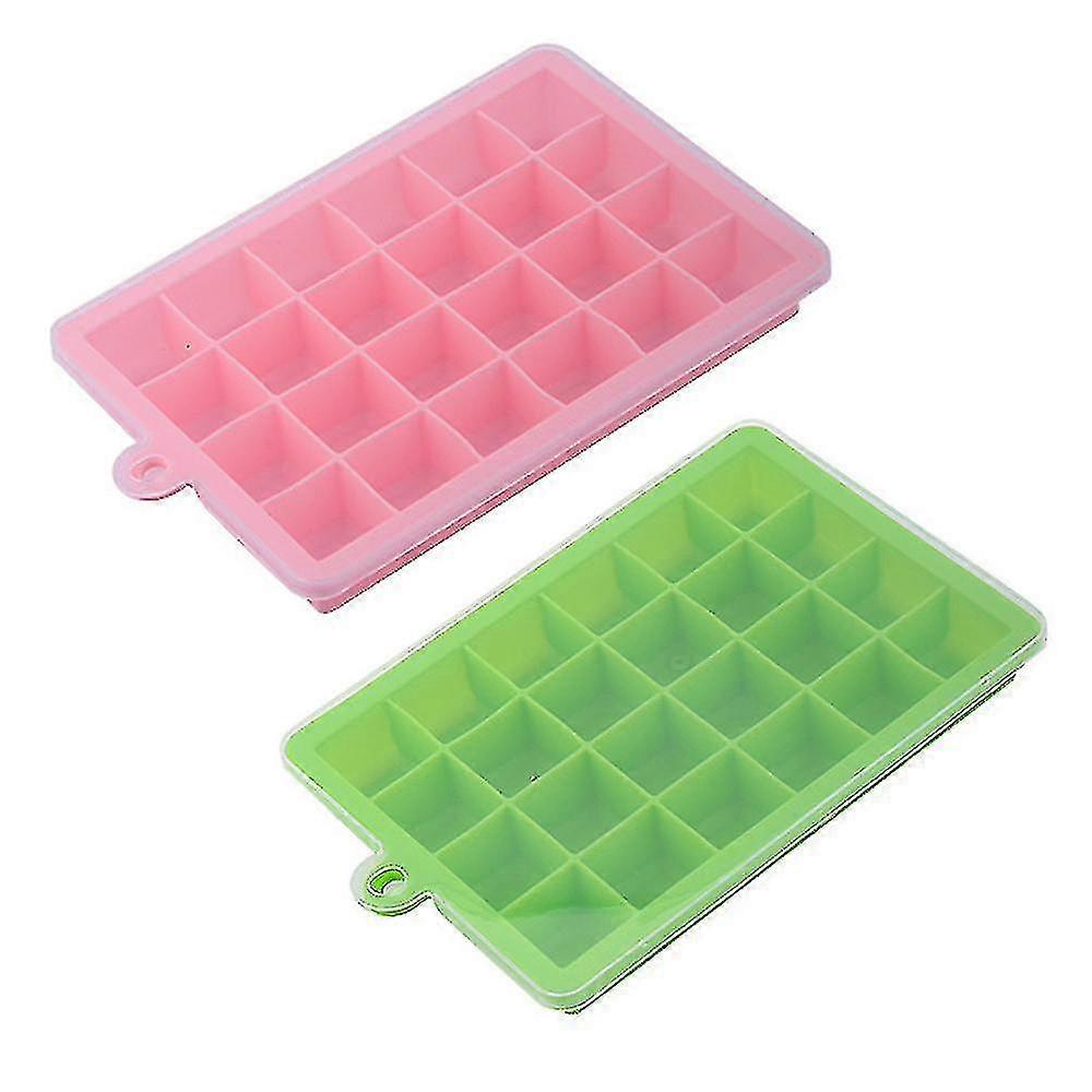 2-pack Silicone Ice Cube Trays With Lids Easy Release