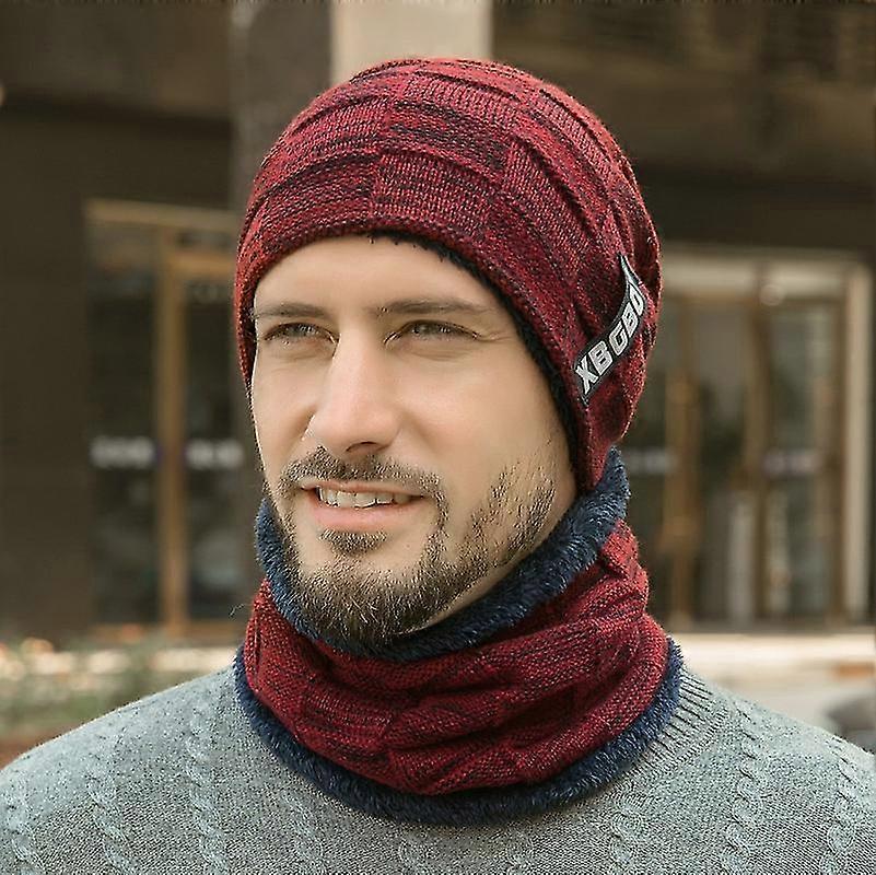 Men Hat And Sciarpf Set Winter Warm Men's Hat Sciarpf Set