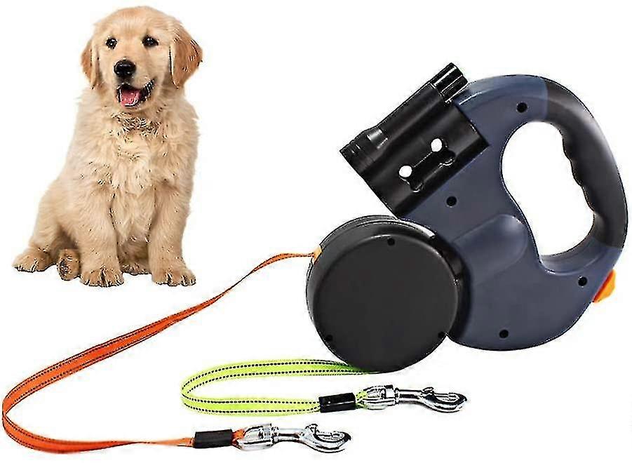 Evago Double Retractable Dog Leash, 3m Flexible Retractable Dog Leash Double Leash
