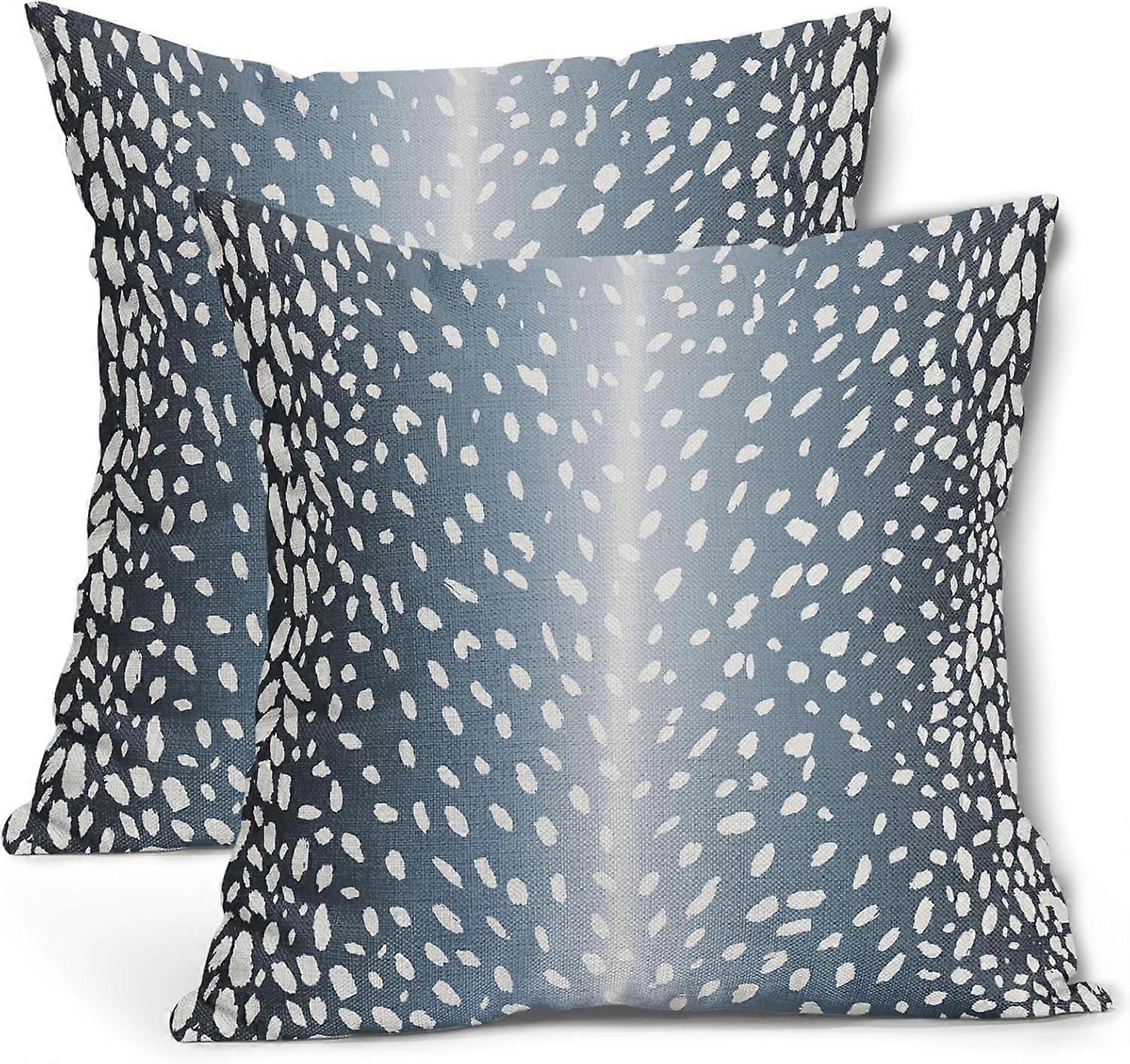 Antelope Pillow Covers 16X16 Inch Navy Blue Faux Fawn Deer Animal