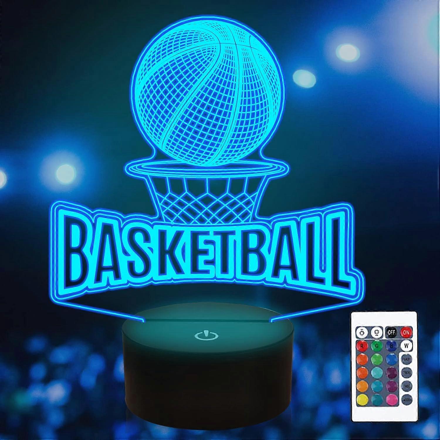 Basketball 3D Illusion Lamp, Attivolife Remote Control with 16 Colors Changing