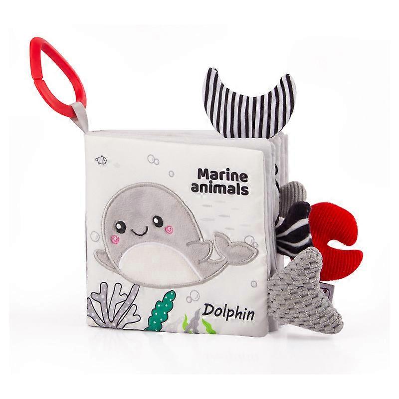 Baby Cloth Books, 2pcs Black And White Book Toys Soft Books 0-6 Months Touch And Feel Crinkle Book With 3d Tail Multi-color Optional