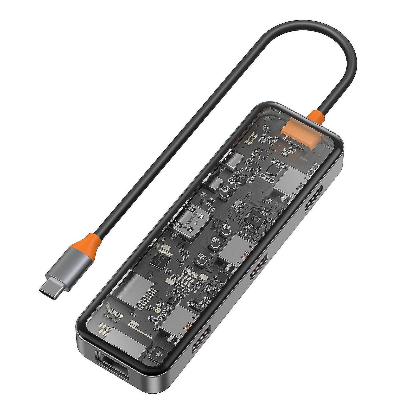 8-in-1 Usb C Hub Docking Station, With 4k -compatible Port, Ethernet, 100w Pd Usb-c Power Delivery