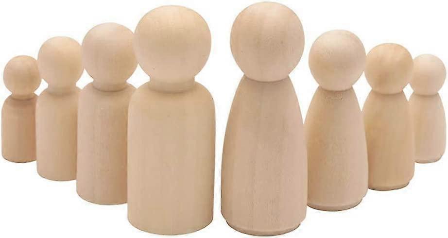 Poupées cheville en bois Personnes inachevées 50 pièces Poupée bricolage décorative en bois Personnes formes Nature en bois pour les enfants peinture artisanat projets d’art Peg Game D