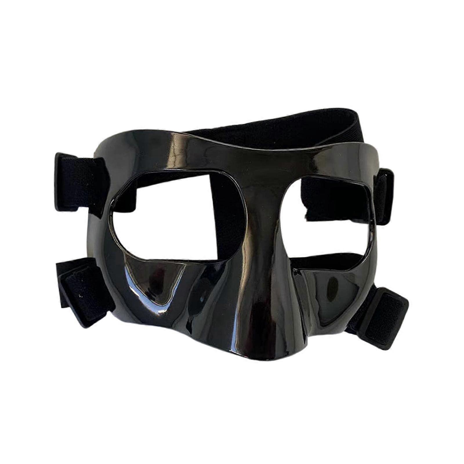 מסכת כדורסל הגנת ספורט כדורסל נגד התנגשות הגנה על האף מסכת פנים ציוד מגן ספורט מסכת כדורגל שחורה