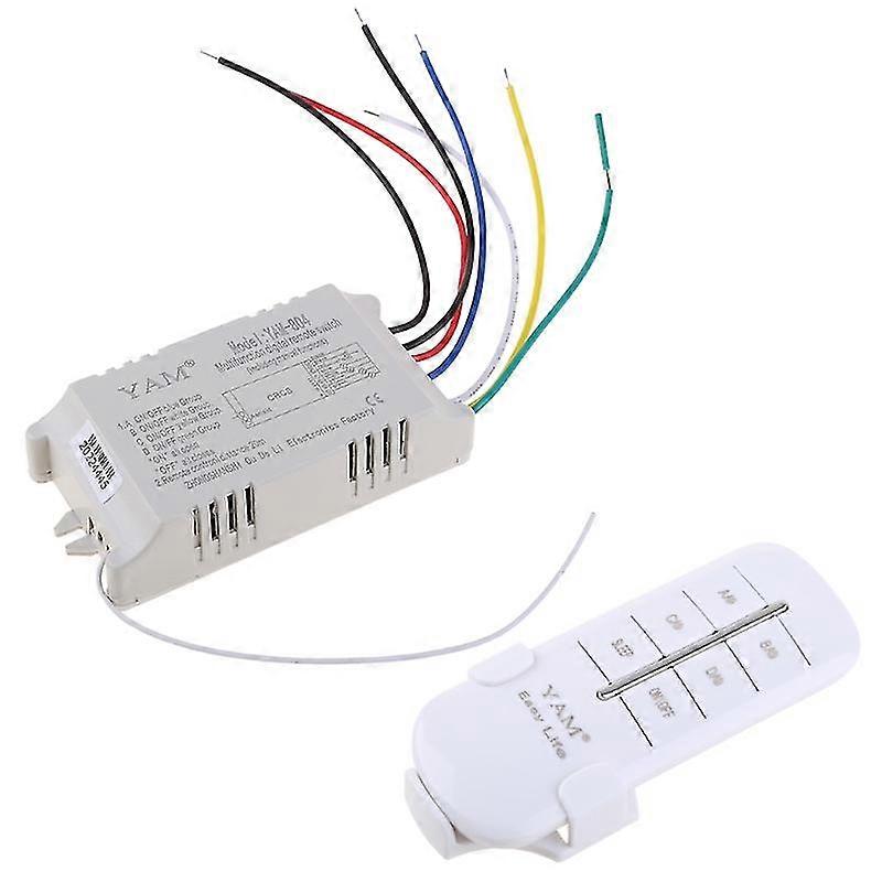 4 Way On/Off 220v Wireless Receiver Lamp Light Remote Control Switch