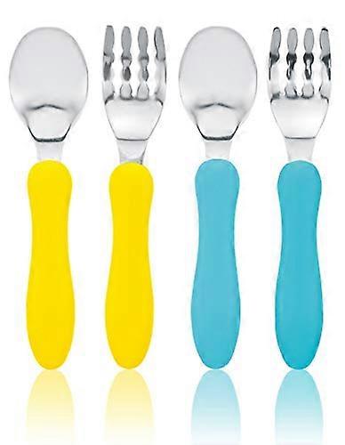 Toddler Forks and Toddler Spoon Silverware Set - Utensils with Fork and Spoon for Toddlers (with Travel Case) - BPA Free