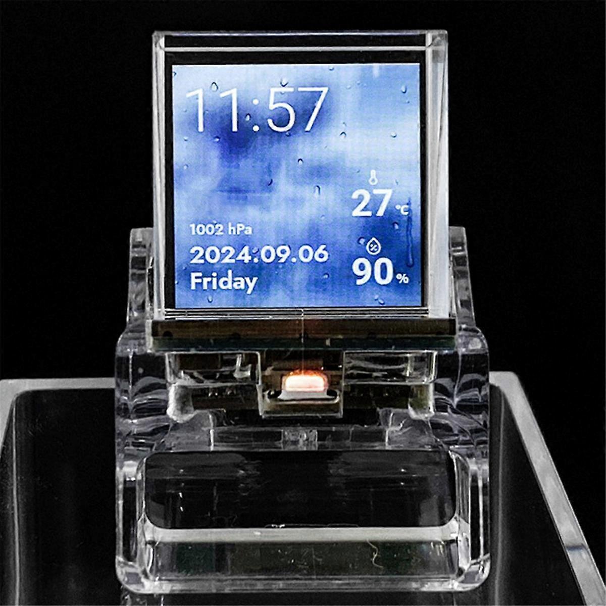 1.33-in Semi-Transparent Projection TV WIFI Temperature Humidity Weather ESP32-S3 Aida64 Sub-Screen Holographic Screen B