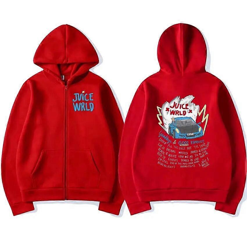 مغني الراب عصير Wrld البلوز سستة هوديي الرجال النساء عارضة المتضخم الرمز البريدي حتى قميص من النوع الثقيل الهيب هوب أزياء سترة هوديس ملابس الشارع