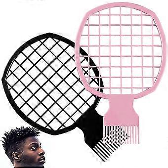 2 Pieces Twist Comb, Afro Curly Weave Dreadlocks Natural Style Hair Brush Tool (black, Pink)