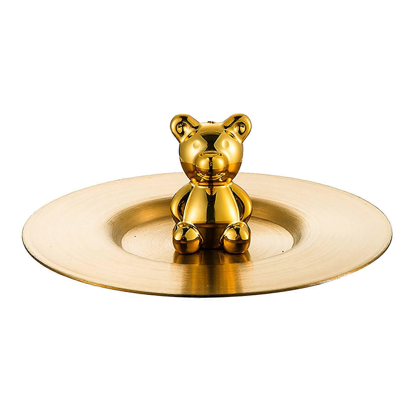 Stainless Steel Cute Bear Cup Cover - Dustproof, Rounded Edges, Glossy Surface
